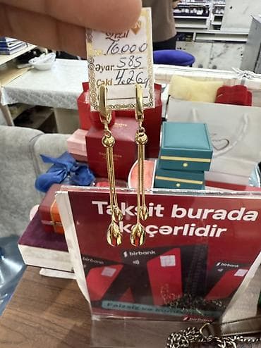 qızıl sırqalar: Sırğa, Sarı qızıl, 585 Əyar, 426 g — 3