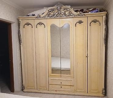 Двуспальная кровать, Шкаф, Б/у