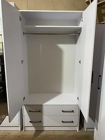 qedimi skaf: 2 qapılı, Siyirməli, Ağ, Açılan, Düz dolab — 2