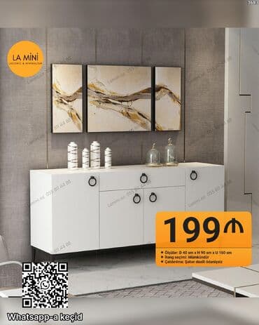 işlenmiş dolab: Açılan, 2 qapılı Düz dolab, Bufet — 1