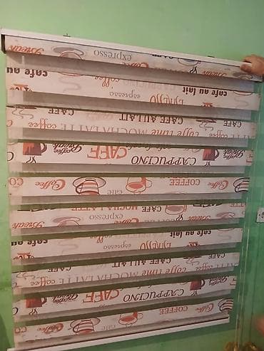 Zebra jalüz pərdə – mətbəx temalı dizayn - Növ: Zebra (ikili qat)