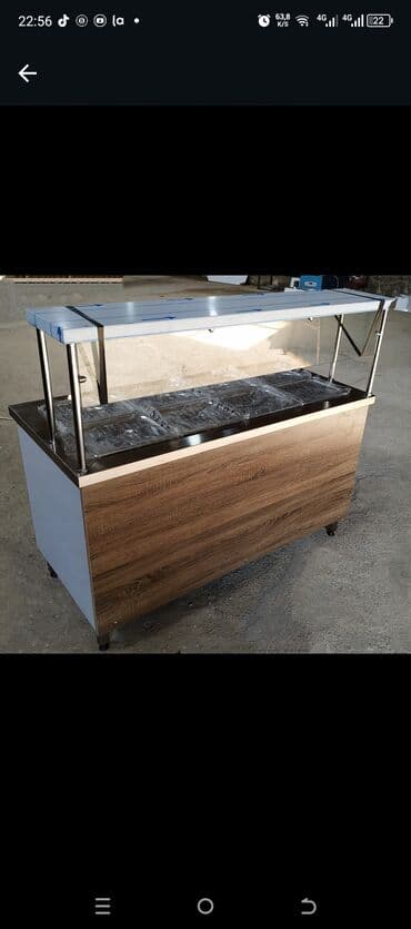 hazır vitrin: Paslanmayan metaldan hazırlanmış, üstü şüşə ilə örtülmüş, yeməklərin — 6