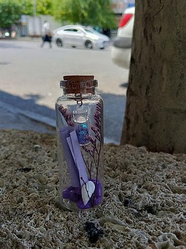 Şüşə butulka daxilində dekorativ hədiyyə kompozisiyası - Material — 1
