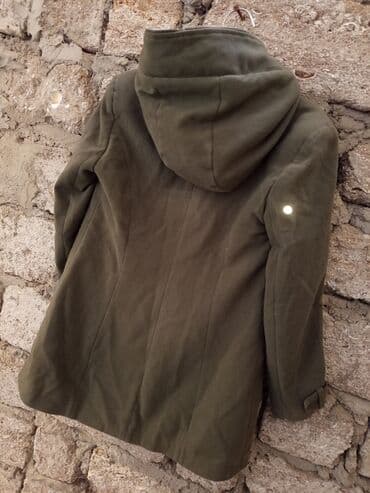пальто зимнее: Qadın kapşonlu palto – zeytun-yaşıl rəng - Brend: Robin (etiketdə — 3