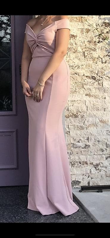 Axşam geyimləri – 3 model 1) Pudra rəngli uzun ziyafət donu - — 1