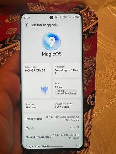 acer liquid e: Honor X9b, 256 GB, rəng - Narıncı, Barmaq izi — 7