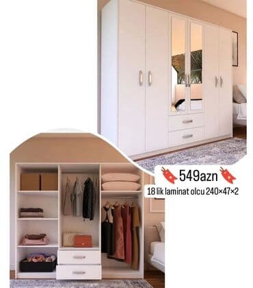Yeni, Açılan, Düz dolab, Qarderob, paltar dolabı, Azərbaycan