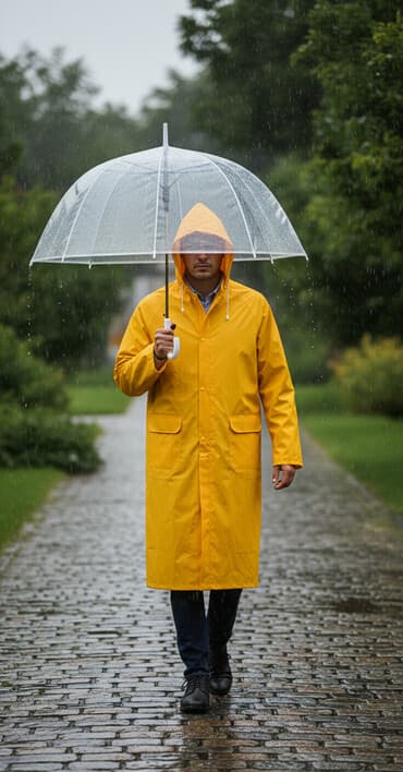 дождевик купить в баку: Мужской плащ, XL, цвет - Желтый — 1
