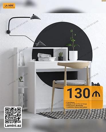 ag masa: Minimalist yazı masası – ev/ofis üçün funksional dizayn - Model: Yazı — 1
