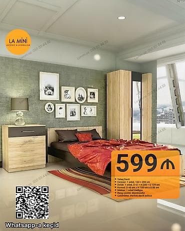 taxt dəsti 50 m: İkinəfərlik çarpayı, Dolab — 1