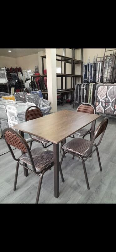 laminat qiyməti: Mətbəx üçün, Yeni, Dördbucaq masa, 4 stul — 1