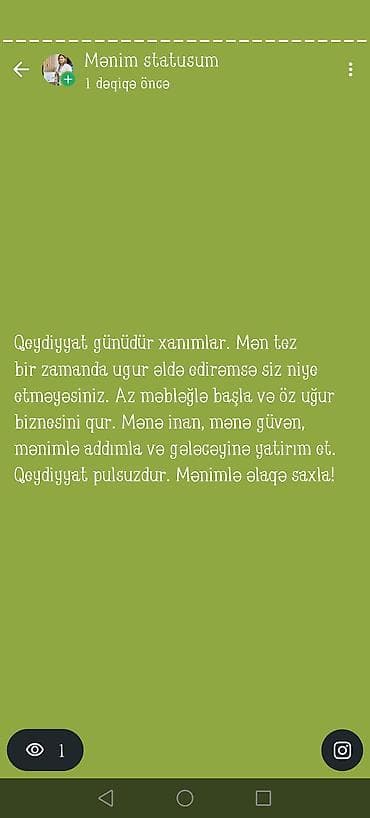 baş aşbaz: Satış məsləhətçisi tələb olunur, Yalnız qadınlar üçün, İstənilən yaş, Təcrübəsiz — 1