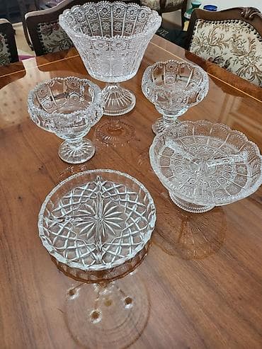 Klassik kəsim naxışlı şüşə dəst - Material: qalın, şəffaf şüşə - Dəst lalafo.az -da Klassik kəsim naxışlı şüşə dəst - Material: qalın, şəffaf şüşə - Dəst