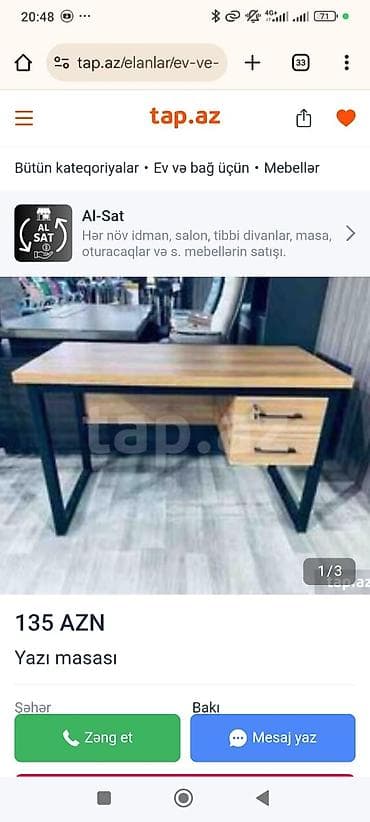 yazı masaları: Düz masa, Stulsuz, Polkasız, Siyirməli, Metal — 2