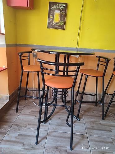acilan stol: Bar masası və stul dəsti - Dəst: 1 ədəd yüksək bar masası + 3ədəd bar — 1