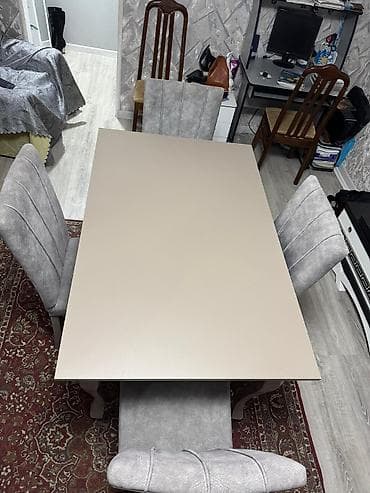 transfer masa: Qonaq otağı üçün, Dördbucaq masa, 4 stul — 2