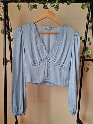 Stradivarius cropped long-sleeve blouse. S ölçü. 10/10 - defektsiz — 1