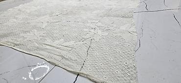 maqnit setka perde: Ağ rəngli krujeva parça - Material: nazik, şəffaf krujeva (tor — 3