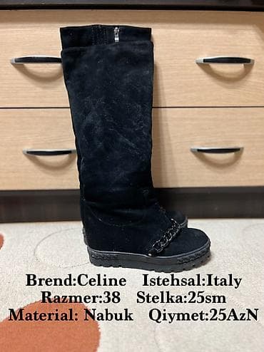 çəkməcə: Çəkmə, Ölçü: 38, rəng - Qara, İşlənmiş — 1