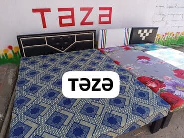 Tək nəfərlik yataqlar müxtəlif başlıq dizaynları və naxışlı döşəklərlə — 16
