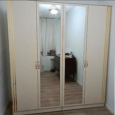dola: Yeni, 4 qapılı, Güzgülü, Bej, Açılan, Düz dolab — 1