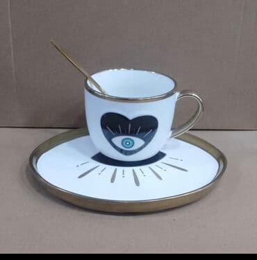 gence qab qacaq: Qəhvə dəsti, Keramika, 1 nəfərlik — 18