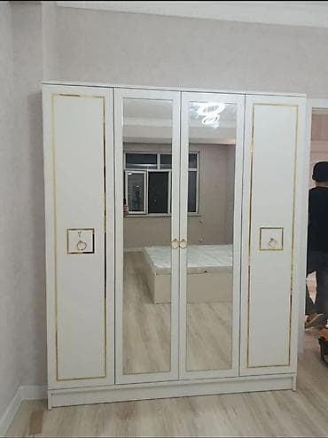 şifonerlər: Yeni, 4 qapılı, Güzgülü, Ağ, Açılan, Düz dolab — 5