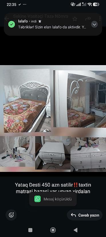 Yataq Desti 450 azn satilir‼️taxtin matrasi bazasi var unvan xirdalan — 1