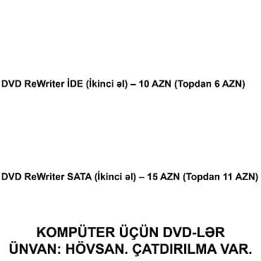 Kompüter və noutbuk aksesuarları: Kompüter və Notebook üçün DVD ReWriter-lər SAYLA ALANA VƏ USTALARA — 2