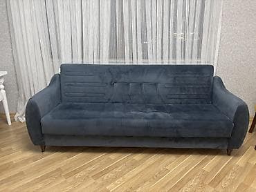 Divan, İşlənmiş, Açılan, Bazalı, Vеlur parça, Çatdırılma yoxdur — 3