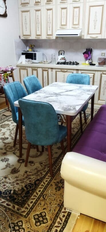 işlənmiş stol stul dəsti sumqayit: 🇹🇷Türk istehsalı Möhtəşəm ✨✨ Kuxna üçün stol stul dəsti 4 stul 1 — 9