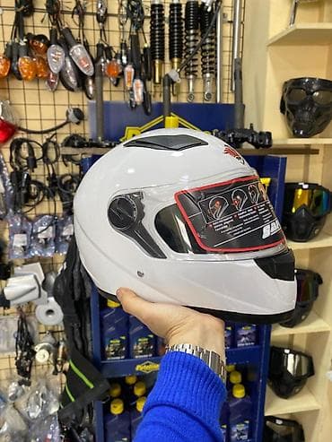 Tam üzlü motosiklet dəbilqəsi – ağ rəng - Aerodinamik tam üzlü