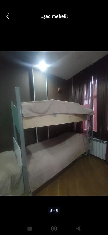 Ev və bağ: Oğlan və qız üçün, İşlənmiş, Çarpayı, Matras ilə, Siyirməsiz, Dəmir — 1