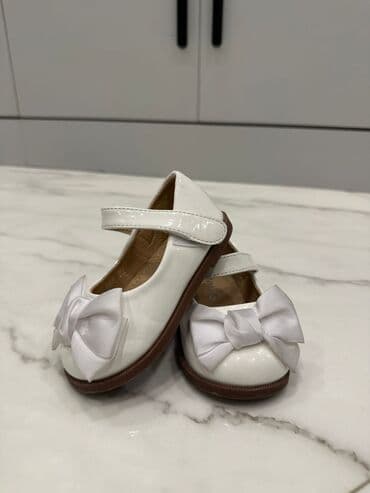 детские классические туфли: Uşaq qız üçün ağ balerina ayaqqabıları - Rəng: ağ (laklı parlaq səth) — 3