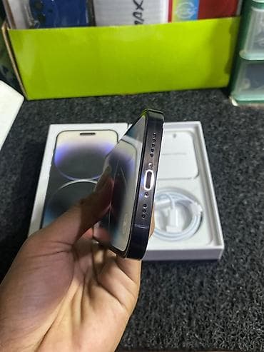 iphone 8 pilus: IPhone 14 Pro, 128 GB, Black Titanium, Zəmanət, Kredit, Face ID — 4