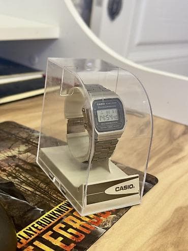 luc saat: Casio A168WGG-1A. 139 manata rəsmi mağazasından alınıb, çox münasib — 2