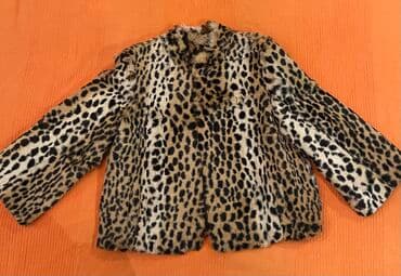 Шуба - полушубок из натурального кролика с леопардовым принтом