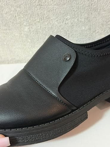 Мокасины и лоферы: Vitto Rossi italy – Qara dəri qadın ayaqqabısı - Model: bağsız — 3