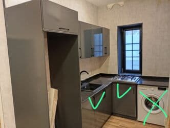 Quruducular: 🌙 Nure Satılır – Mətbəx mebeli - Ümumi ölçülər: uzunluq 2.80 m, en — 1