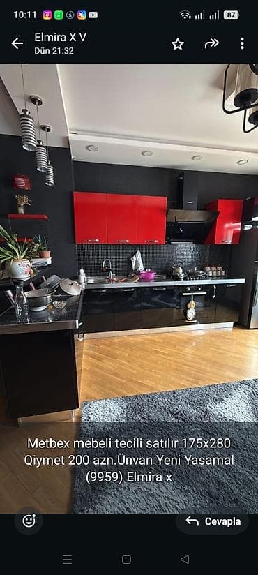 Metbex mebeli tecili satılır 175x280 Qiymet 200 azn.Ünvan Yeni Yasamal