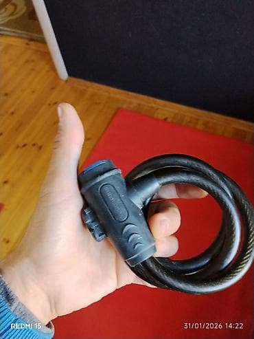 Velosiped üçün kabel kilidi - Tip: açarlı kabel kilidi - Material