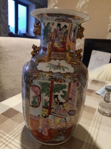 ваза под фрукты: Ваза старинная росписная Азия — 2