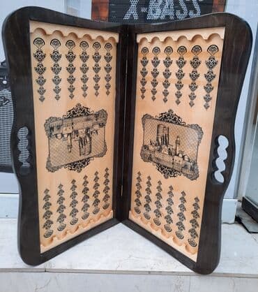 saski: Nərd taxta Taxtadan hazırlanmış Köhnə Bakı Qız qalası rəsmli 🔱Nərd🪵 — 2