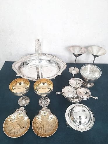 baliq mehsullari: Greggio Italy brendi. Gümüş örtüklü süfrə dəsti – klassik üslubda — 1