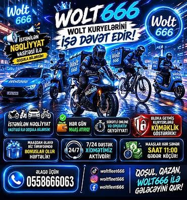 taksi operator: Moto-kuryer tələb olunur, Ayda 2 dəfə ödəniş, 3-5 illik təcrübə — 1
