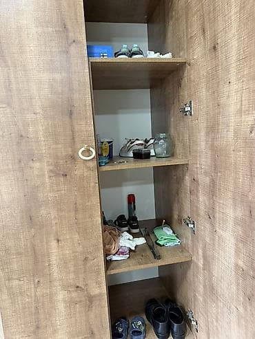 tek dolablar: İşlənmiş, 2 qapılı, Siyirməli, Qəhvəyi, Taxta, Açılan, Düz dolab — 3