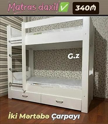 usaq ucun iki mertebeli kravat: Oğlan və qız üçün, Çarpayı, Matras ilə, Siyirməli, Taxta — 1