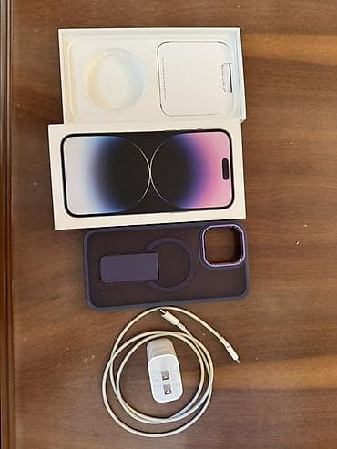 macbook pro ikinci el: IPhone 14 Pro Max, 128 GB, Deep Purple, Simsiz şarj — 9