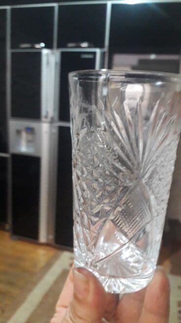 su qablar: Stəkanlar, rəng - Ağ, Xrustal, 6 ədədli dəst, 200 ml, Çexiya — 1