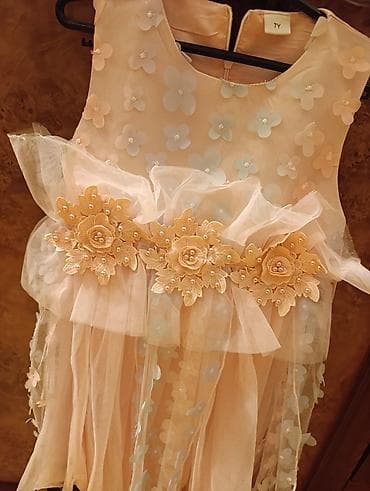 Uşaq geyimi və ayaqqabıları: Uşaq üçün zərif mərasim donu - Rəng: açıq çəhrayı, pastel mavi və su — 4